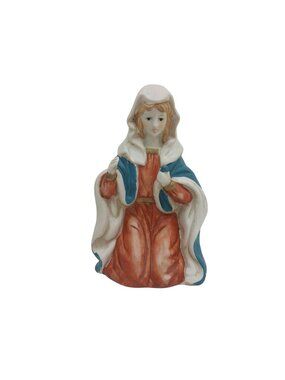 Madonna Hand Painted Ceramic Virgin Mary Figurine 6" Tall Nativity